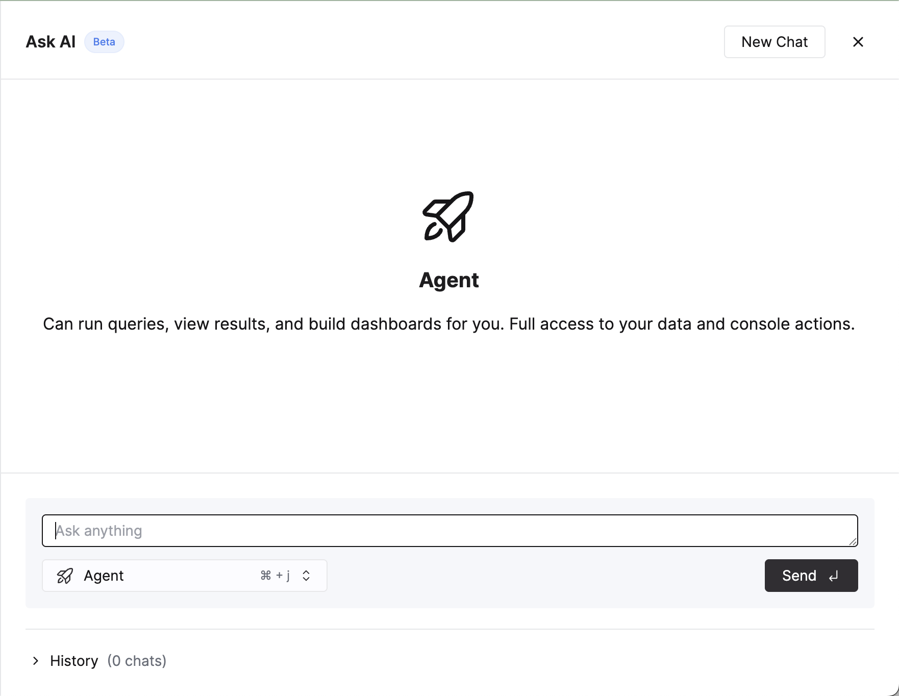 Открытие всплывающего окна AI Chat