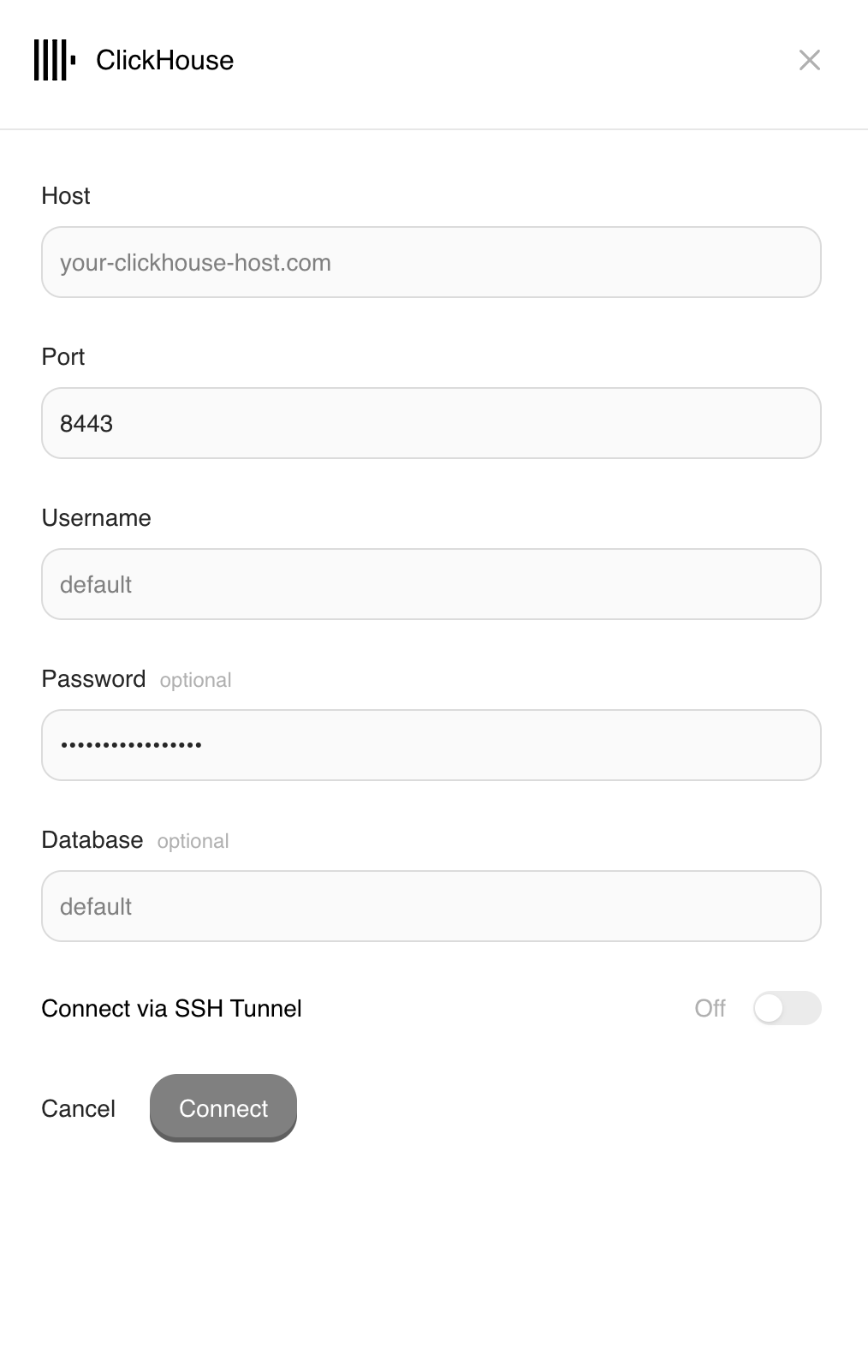 Connecting ClickHouse