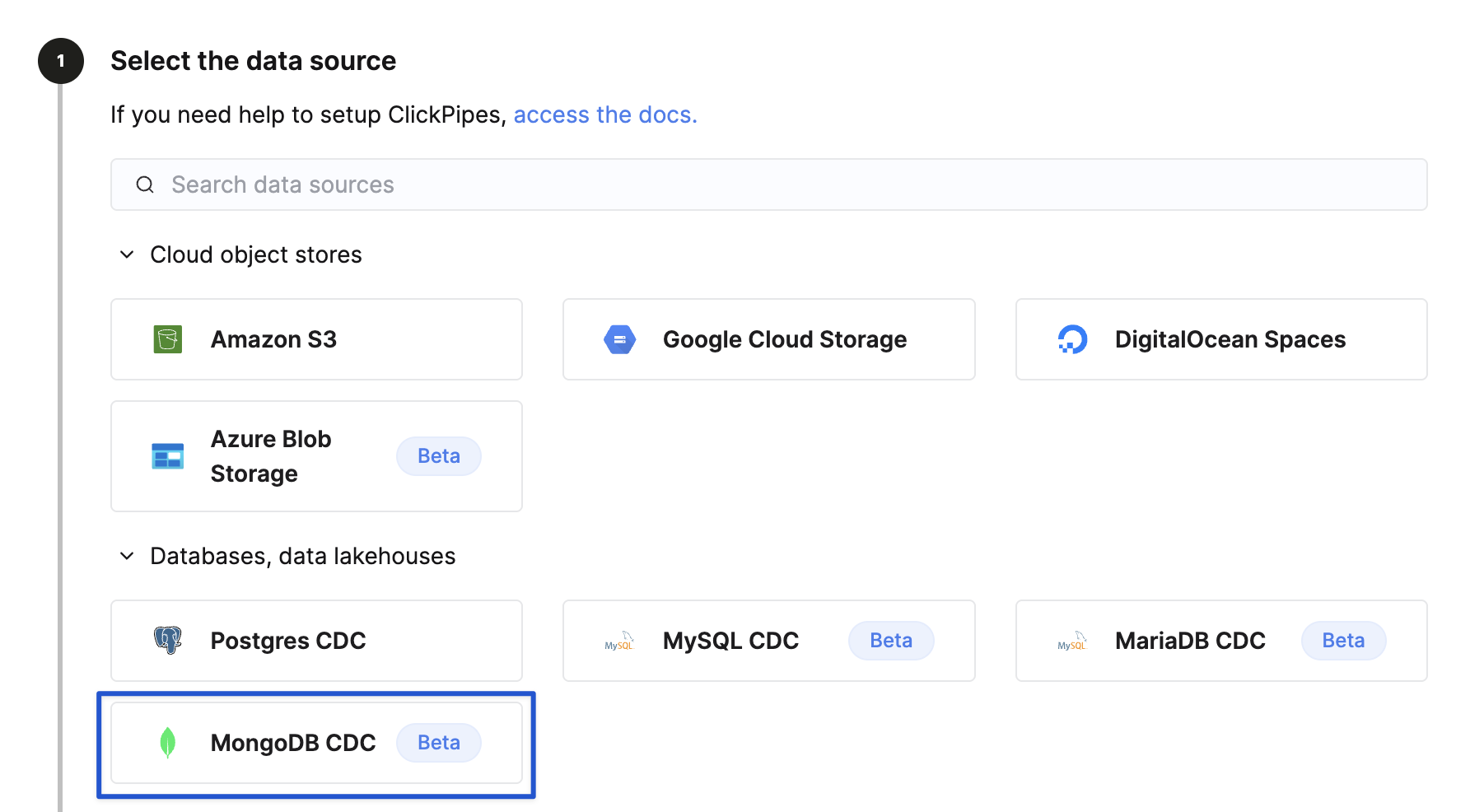 Выберите MongoDB