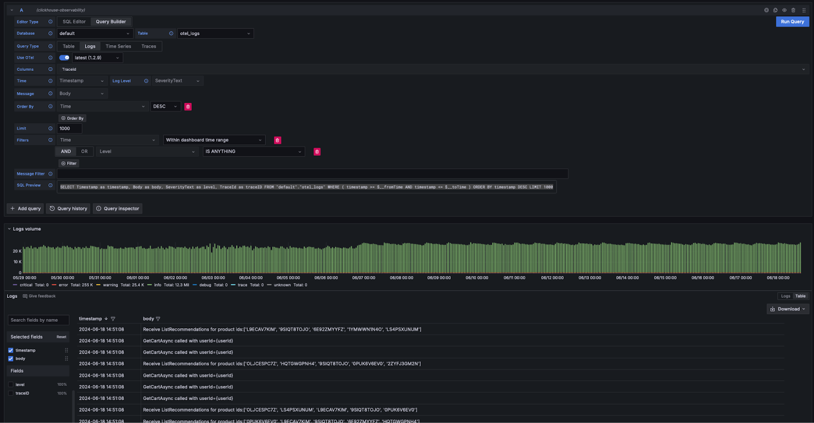 Настройки логов соединителя