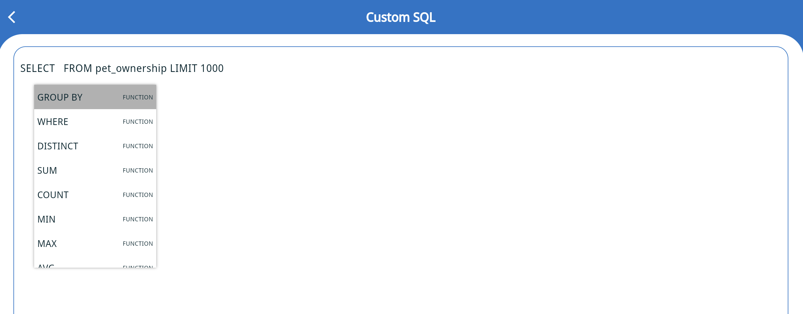 Результаты SQL-запросов в Zing Data с данными, отображаемыми в табличном формате
